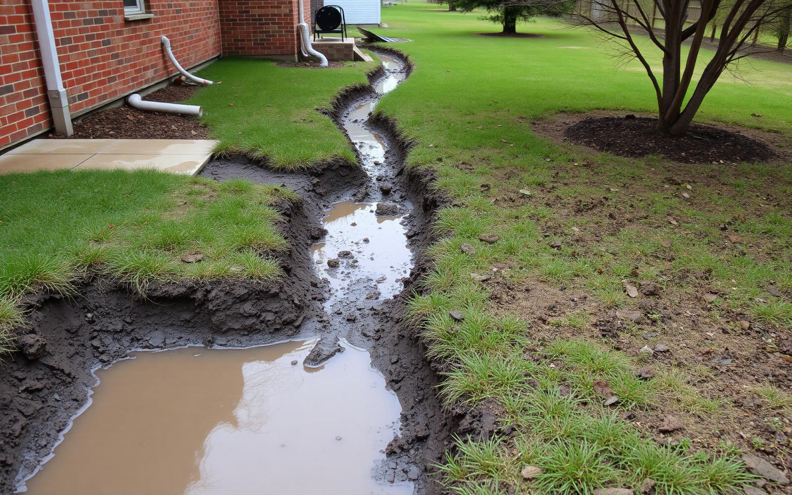 Side Yard Drainage Correction before